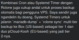 Checklist monitoring backup